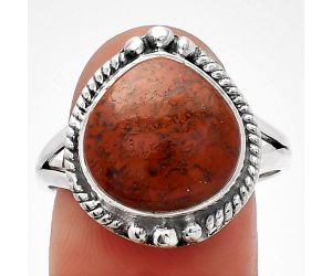 Red Moss Agate Ring size-9.5 SDR225644 R-1253, 13x13 mm