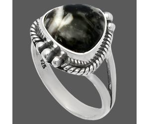 Mexican Cabbing Fossil Ring size-7 SDR225651 R-1253, 11x11 mm