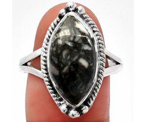 Mexican Cabbing Fossil Ring size-9.5 SDR225653 R-1253, 9x18 mm