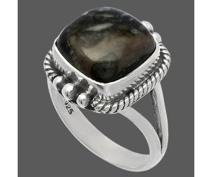 Mexican Cabbing Fossil Ring size-7 SDR225661 R-1253, 11x11 mm