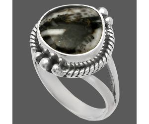 Mexican Cabbing Fossil Ring size-6 SDR225666 R-1253, 12x12 mm
