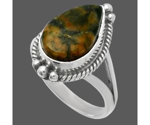 Rhyolite - Rainforest Jasper Ring size-8 SDR225680 R-1253, 10x15 mm