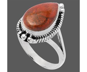 Red Moss Agate Ring size-9.5 SDR225706 R-1253, 10x16 mm