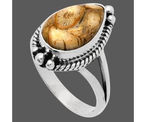 Rock Calcy Ring size-8 SDR225717 R-1253, 9x14 mm