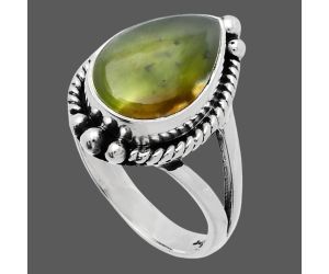 Chrome Chalcedony Ring size-6 SDR225728 R-1253, 9x13 mm