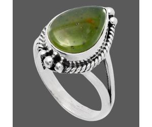 Chrome Chalcedony Ring size-8 SDR225750 R-1253, 9x13 mm