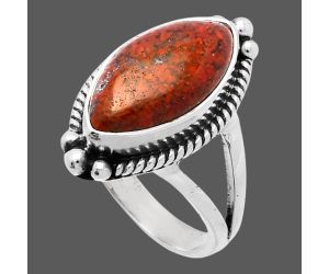 Red Moss Agate Ring size-6 SDR225755 R-1253, 8x16 mm