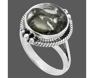 Mexican Cabbing Fossil Ring size-9.5 SDR225782 R-1253, 14x14 mm