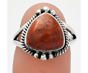 Red Moss Agate Ring size-7 SDR225800 R-1253, 11x11 mm
