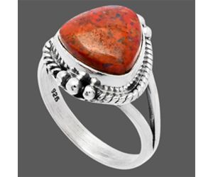 Red Moss Agate Ring size-8 SDR225815 R-1253, 11x11 mm