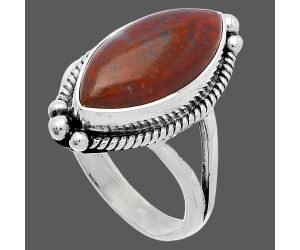 Red Moss Agate Ring size-7 SDR225835 R-1253, 8x17 mm