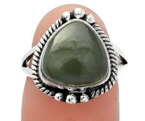 Nephrite Jade Ring size-7 SDR225840 R-1253, 11x11 mm