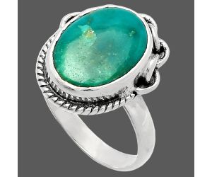 Natural Rare Turquoise Nevada Aztec Mt Ring size-7.5 SDR225872 R-1138, 11x15 mm