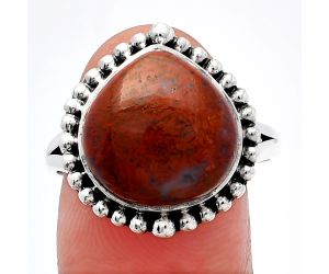 Red Moss Agate Ring size-9.5 SDR225904 R-1154, 13x13 mm