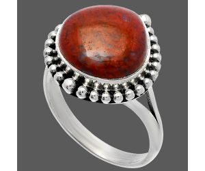 Red Moss Agate Ring size-9.5 SDR225904 R-1154, 13x13 mm