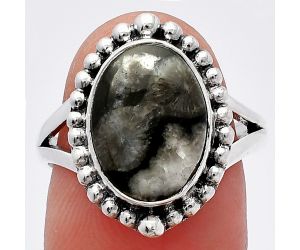 Mexican Cabbing Fossil Ring size-8 SDR225922 R-1154, 9x13 mm