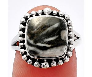 Mexican Cabbing Fossil Ring size-7 SDR225956 R-1154, 10x10 mm