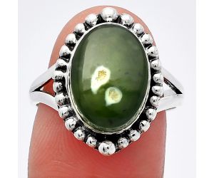 Nephrite Jade Ring size-8 SDR225965 R-1154, 9x13 mm