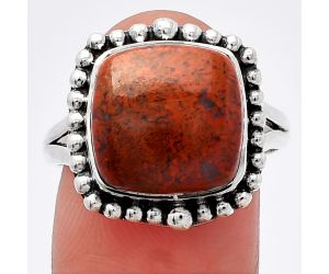 Red Moss Agate Ring size-9 SDR225974 R-1154, 12x12 mm