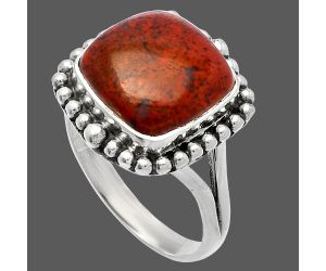 Red Moss Agate Ring size-9 SDR225974 R-1154, 12x12 mm
