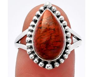 Red Moss Agate Ring size-8 SDR225977 R-1154, 9x14 mm