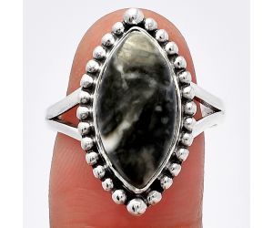 Mexican Cabbing Fossil Ring size-8.5 SDR225979 R-1154, 9x17 mm