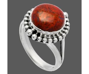 Red Moss Agate Ring size-8 SDR225983 R-1154, 11x11 mm