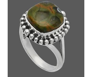 Rhyolite - Rainforest Jasper Ring size-8 SDR226047 R-1154, 11x11 mm