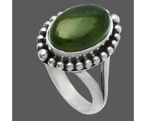 Nephrite Jade Ring size-7 SDR226051 R-1154, 8x12 mm