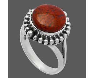 Red Moss Agate Ring size-7 SDR226062 R-1154, 11x11 mm
