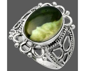 Chrome Chalcedony Ring size-8 SDR226128 R-1508, 11x14 mm