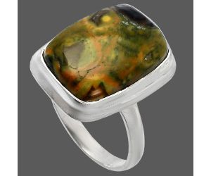 Rhyolite - Rainforest Jasper Ring size-10 SDR226281 R-1007, 14x19 mm
