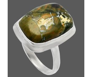 Rhyolite - Rainforest Jasper Ring size-10 SDR226283 R-1007, 14x18 mm