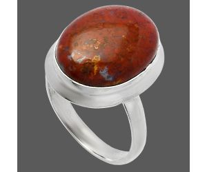 Red Moss Agate Ring size-7 SDR226292 R-1007, 12x16 mm