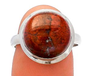 Red Moss Agate Ring size-8 SDR226294 R-1007, 13x13 mm