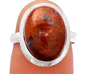 Red Moss Agate Ring size-7 SDR226307 R-1007, 11x15 mm
