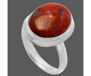 Red Moss Agate Ring size-7 SDR226307 R-1007, 11x15 mm
