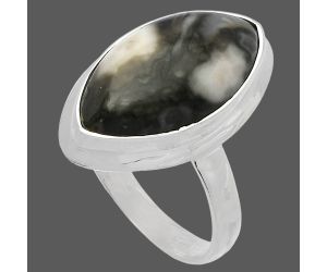 Mexican Cabbing Fossil Ring size-7 SDR226346 R-1007, 9x18 mm