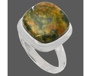 Rhyolite - Rainforest Jasper Ring size-8 SDR226352 R-1007, 13x13 mm