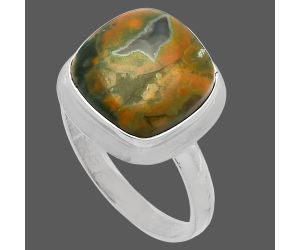Rhyolite - Rainforest Jasper Ring size-8 SDR226353 R-1007, 12x12 mm