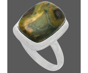 Rhyolite - Rainforest Jasper Ring size-10 SDR226361 R-1007, 12x16 mm