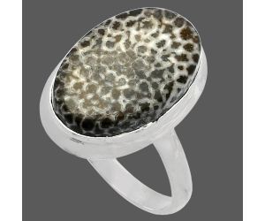 Stingray Coral Ring size-10 SDR226363 R-1007, 13x19 mm