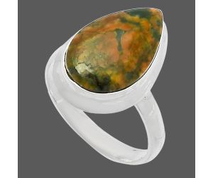 Rhyolite - Rainforest Jasper Ring size-7 SDR226388 R-1007, 10x16 mm