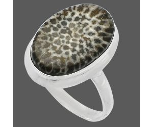 Stingray Coral Ring size-10 SDR226398 R-1007, 13x19 mm