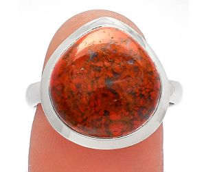 Red Moss Agate Ring size-8 SDR226412 R-1007, 14x14 mm
