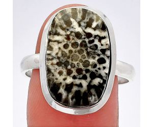 Stingray Coral Ring size-10 SDR226423 R-1007, 12x18 mm