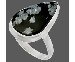 Snow Flake Obsidian Ring size-10 SDR226441 R-1007, 13x22 mm