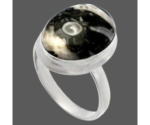 Mexican Cabbing Fossil Ring size-9 SDR226451 R-1007, 12x16 mm