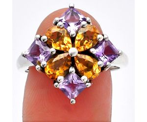 Citrine and Amethyst Ring size-8 SDR226463 R-1021, 6x4 mm
