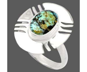 Lucky Charm Tibetan Turquoise Ring size-9 SDR226481 R-1240, 8x11 mm